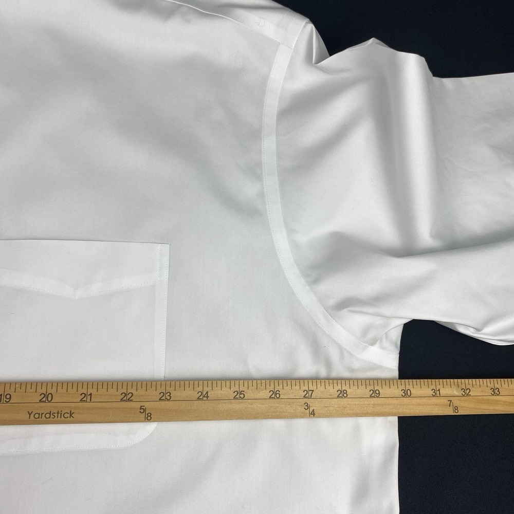 Roundtree & Yorke Gold Label Dress Shirt Mens 19-35 BIG White Non Iron - Picture 5 of 7